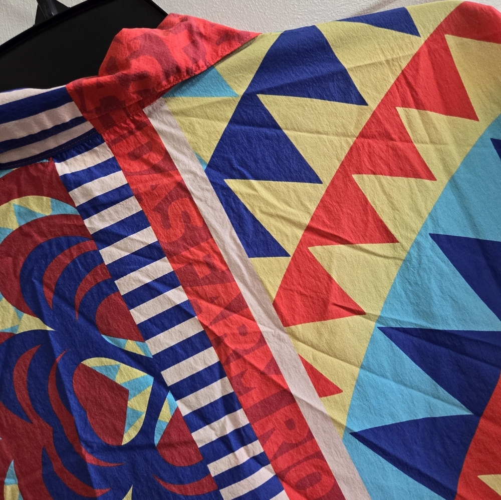 FARM Rio Red Yellow Graphic Boxy Button Down - Picture 8 of 8